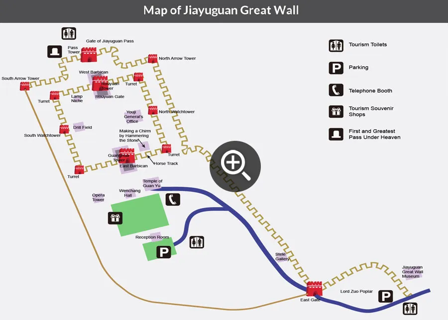 Jiayuguan Great Wall Map