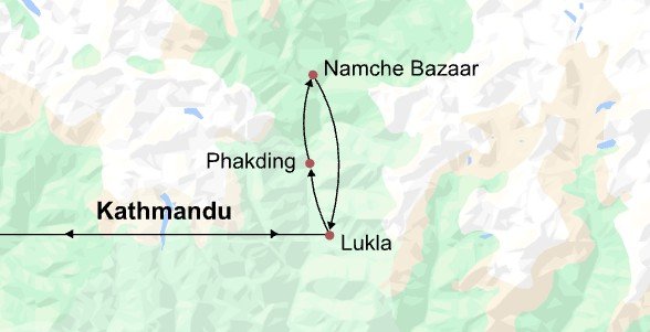 Mt. Everest Mini Trek Itinerary Map