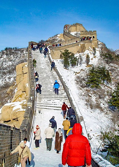 Slippery sections of the Great Wall