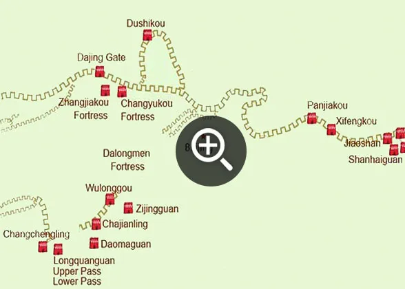 Map of the Great Wall in Hebei