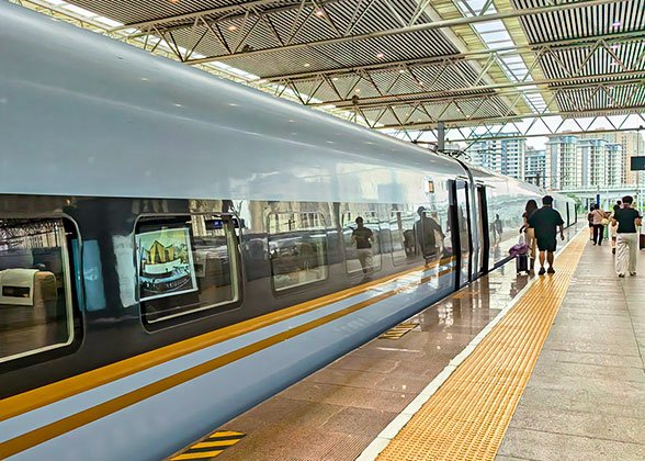 A Bullet Train at Ningbo Station