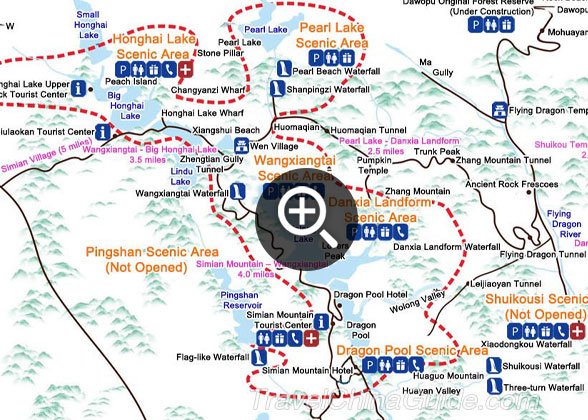 Map of Chongqing Simian Mountain
