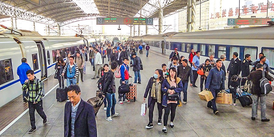 Arrive in Shanghai by High Speed Train