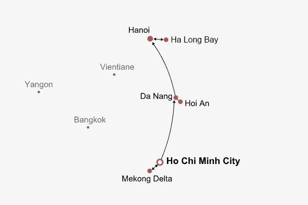 Essence of Vietnam by Group Itinerary Map