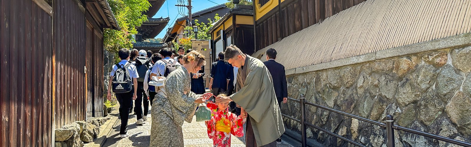 Visitors in Japanese Kimono Dress