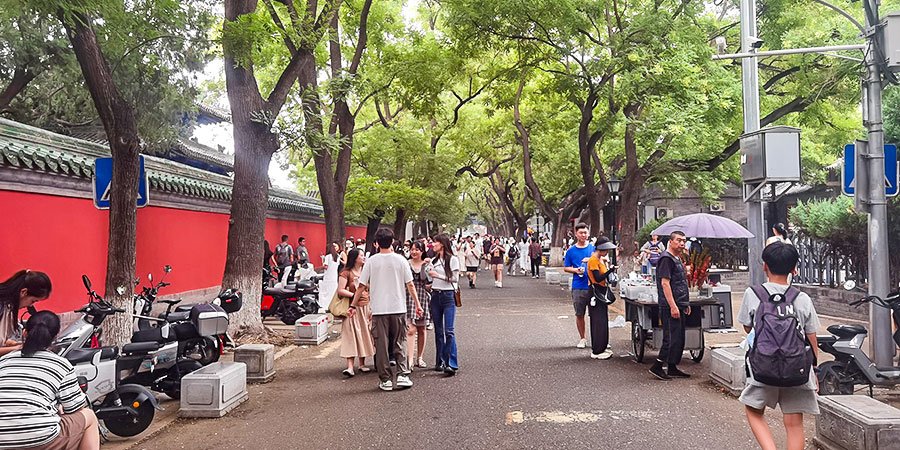 Crowded Beijing in August