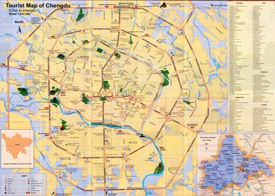 Tourist Map of Chengdu