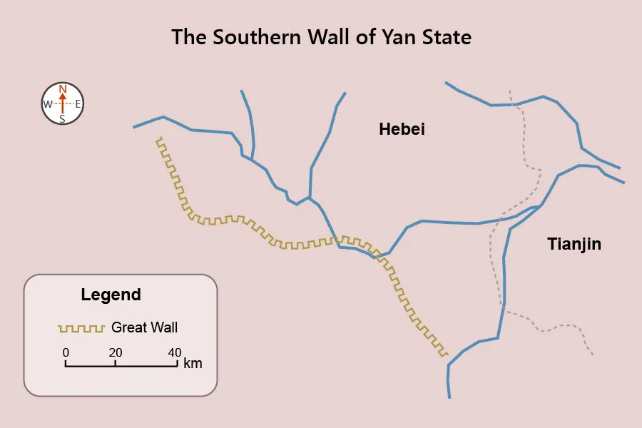 Yan State Southern Great Wall Map