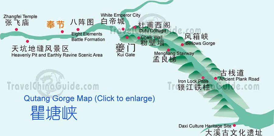 Map of Qutang Gorge