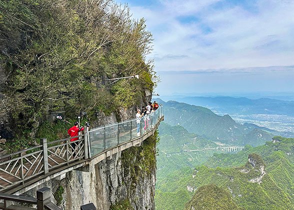 Glass Walkway on Cliff of Tianmen Mountain