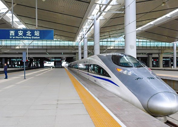 Platform of Xian North Railway Station