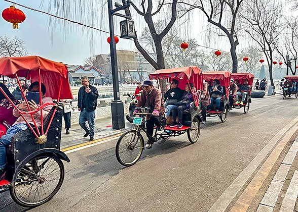People Enjoying a Hutong Tour