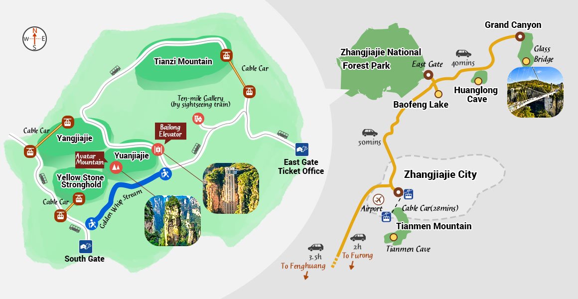 Zhangjiajie map