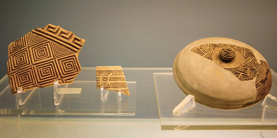 Exhibited Ancient Shards in the Ceramic Gallery