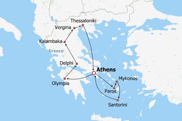 Best Greece Discovery Itinerary Map