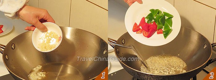 Stir-fry Red and Green Peppers