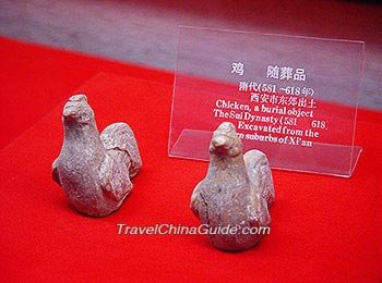 Pottery of Chicken, burial objects of Sui Dynasty