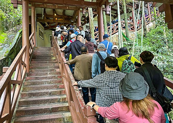 Long and Steep Stairs to Tianzi Mountain Cableway