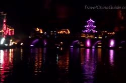 A Nightscape of Zhenyuan Ancient Town