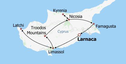 Discover Cyprus in Depth Itinerary Map