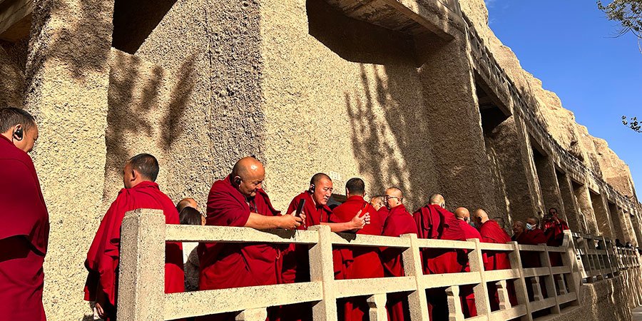 Monks in Mogao Caves