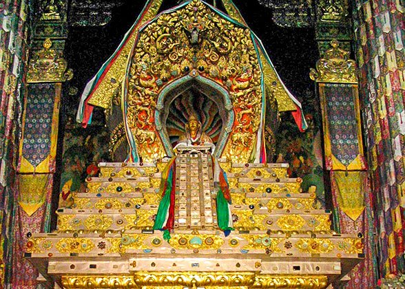The stupa-tomb of the Tenth Panchen Lama