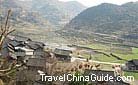 A bird's eye view of Qingman Miao Village in Kaili of Guizhou Province.