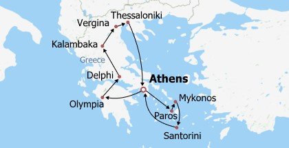 Best Greece Discovery Itinerary Map