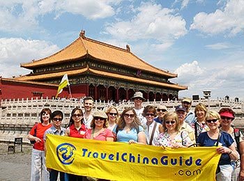 Our tour group in Forbidden City, Beijing