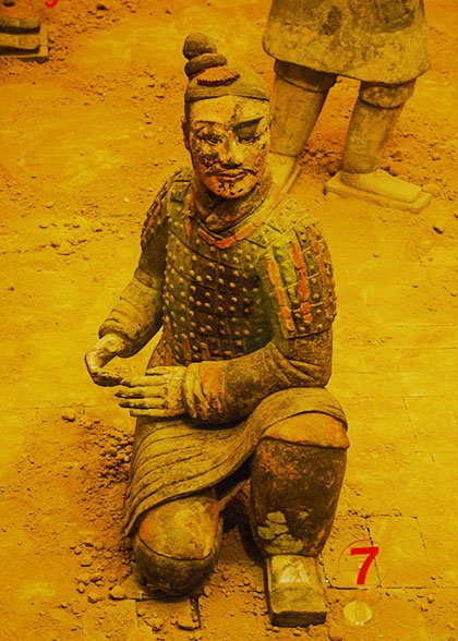 A figure on display in Xian Terracotta Army