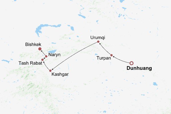 Outbound Silk Route Exploration Itinerary Map Outbound Silk Route Exploration Itinerary Map
