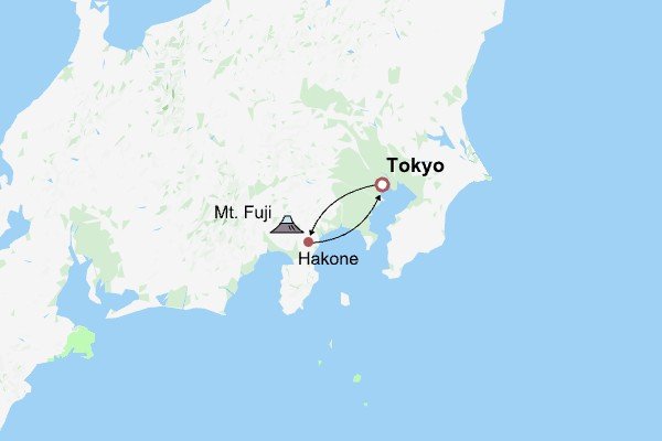 Panoramic Tokyo with Hakone & Mt. Fuji Itinerary Map