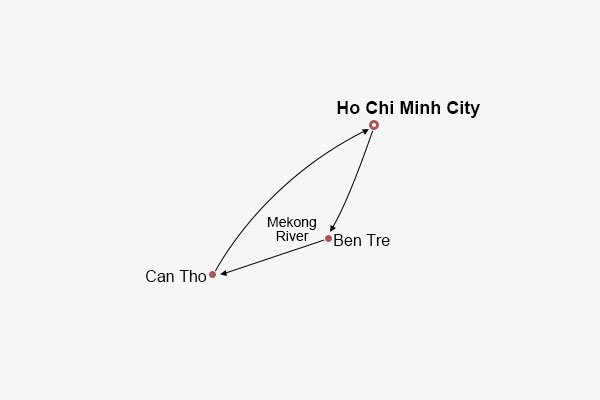 Mekong Delta Discovery Itinerary Map