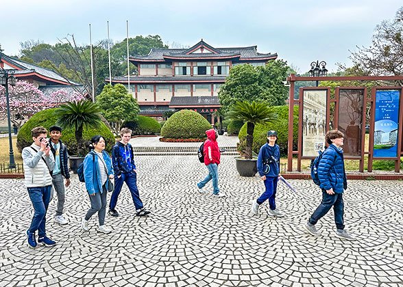 Our customers strolling in the ancient town