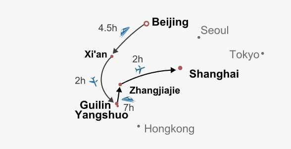 Oriental Discovery Itinerary Map