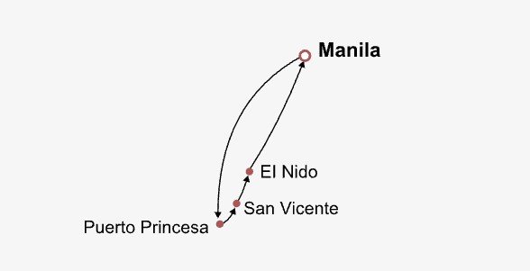 Philippines Palawan Island Adventure Itinerary Map