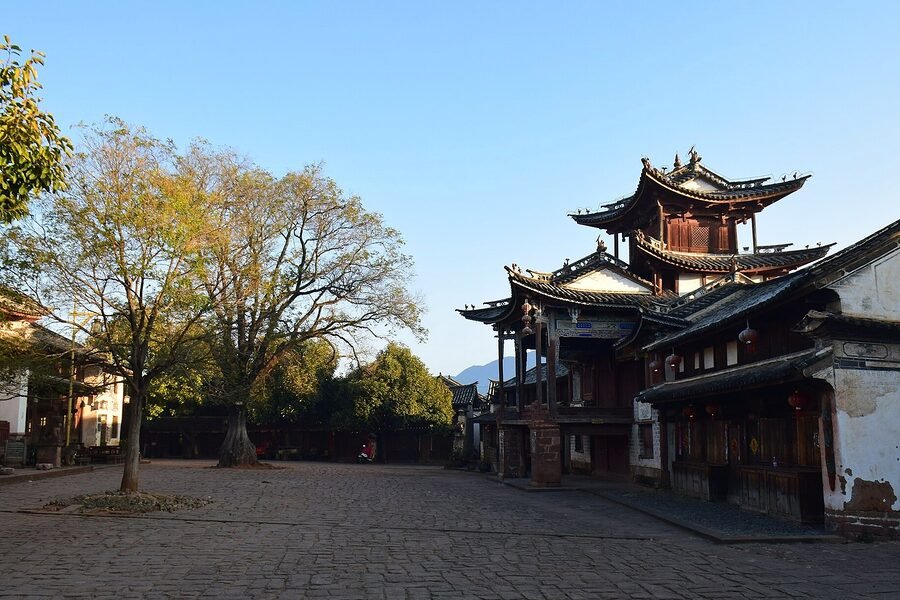 Traditional theater building beside Sideng Square in Shaxi