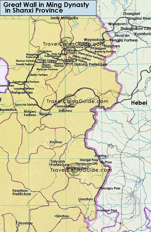 Map of the Shanxi Great Wall