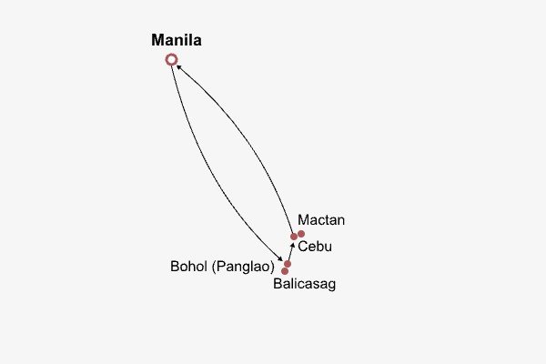 Manila & Central Philippines Discovery Itinerary Map Manila & Central Philippines Discovery Itinerary Map