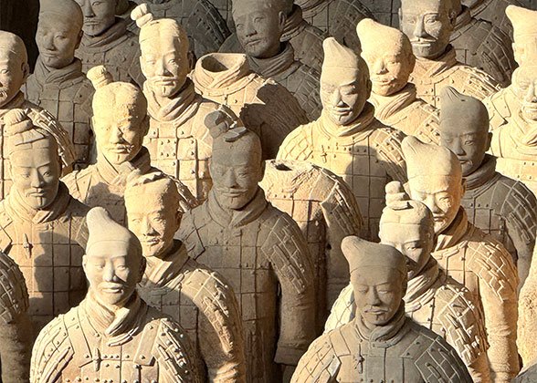Terracotta Warriors With Calm Expressions