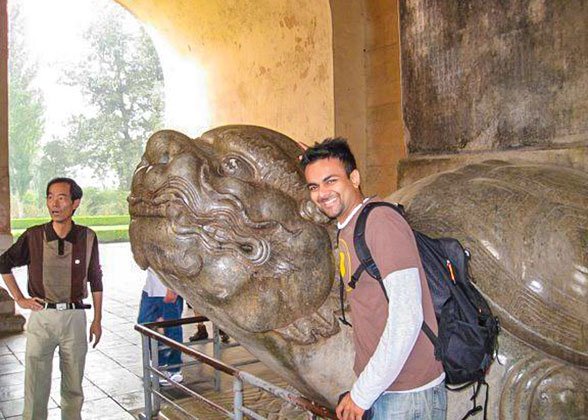 Visitors at Zhaoling Mausoleum