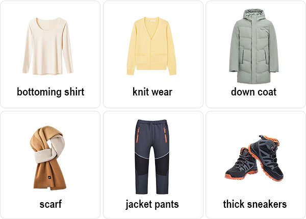 Clothes for Inner Mongolia in February