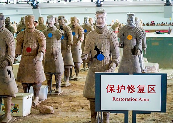 Terracotta Warriors in Protection and Restoration Area 