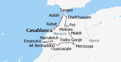 Discover Morocco in Depth Itinerary Map