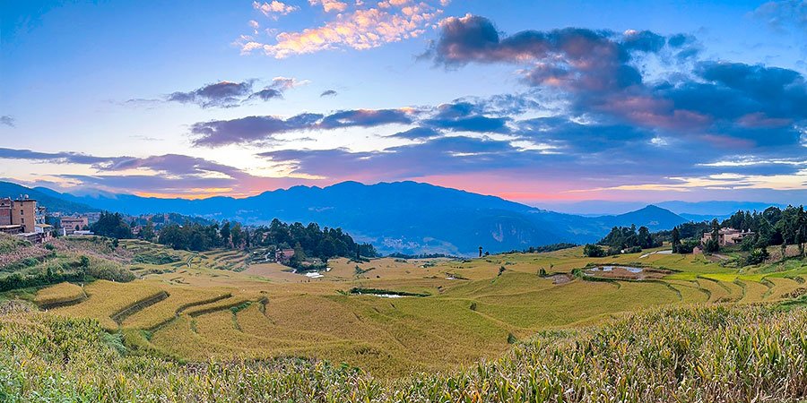 Sunset at Yuanyang Rice Terrace