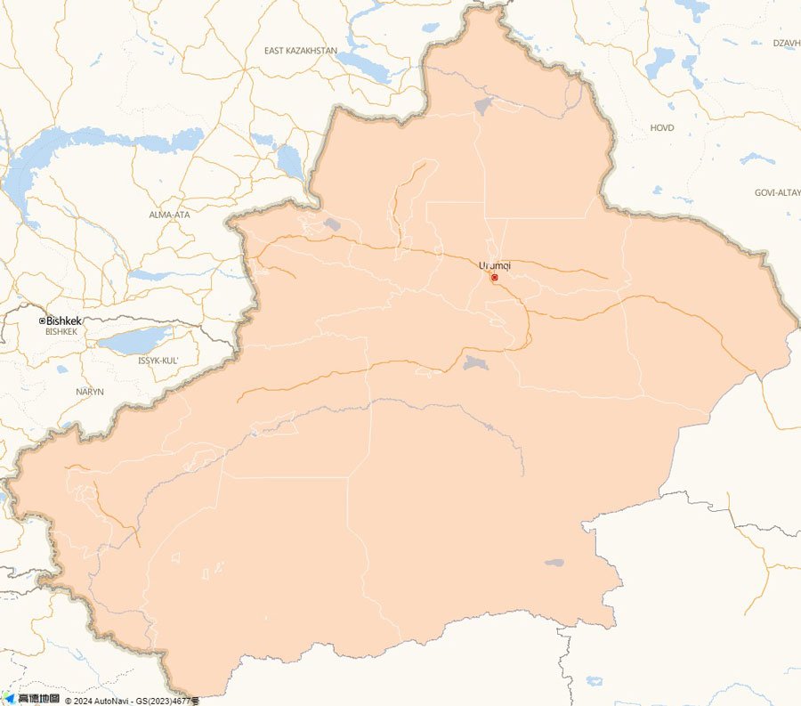 Xinjiang Uygur Autonomous Region Map
