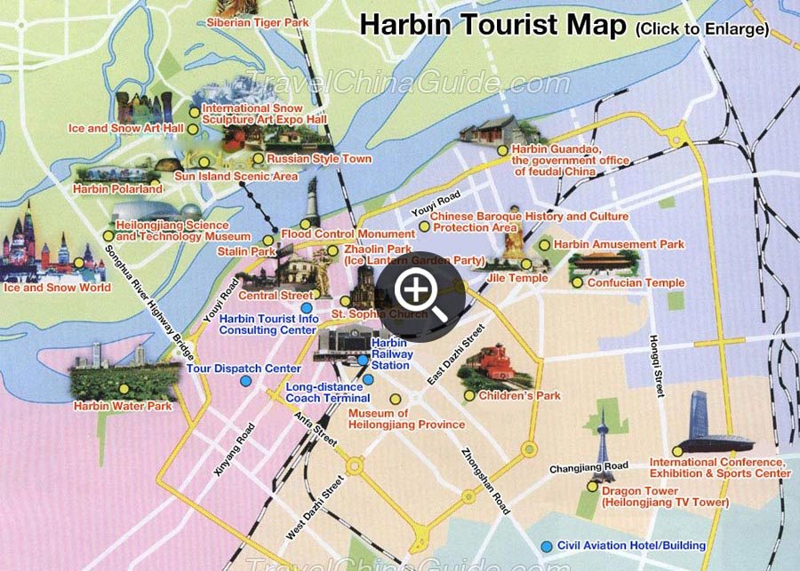Harbin Tourist Map
