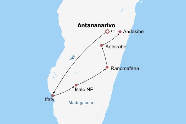 Best Madagascar Tour Itinerary Map Best Madagascar Tour Itinerary Map