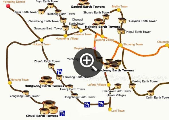 Map of Fujian Tulou