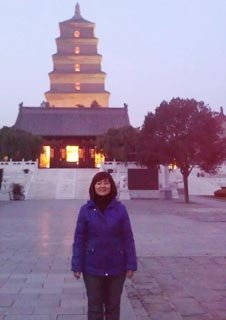 Lily Xiao at Big Wild Goose Pagoda, Xian